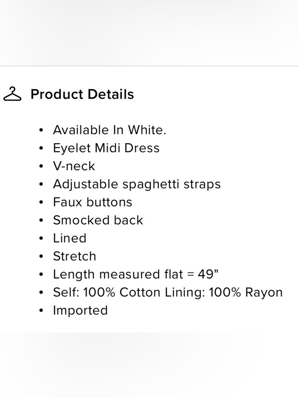 White Spaghetti Strap Midi Dress - Picture 4 of 7